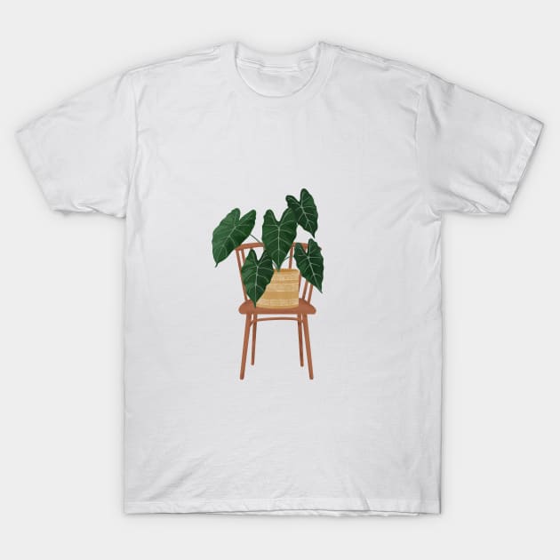 Modern philodendron illustration T-Shirt by gusstvaraonica